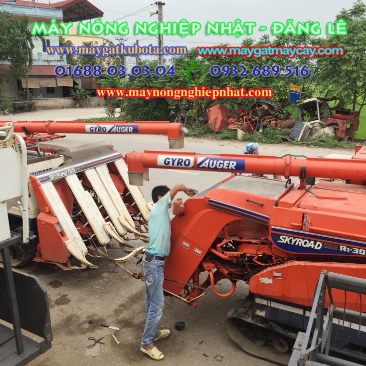 bán máy gặt nhật bãi kubota r1 55 đi gia lâm hà nội hà tây phụ tùng máy gặt